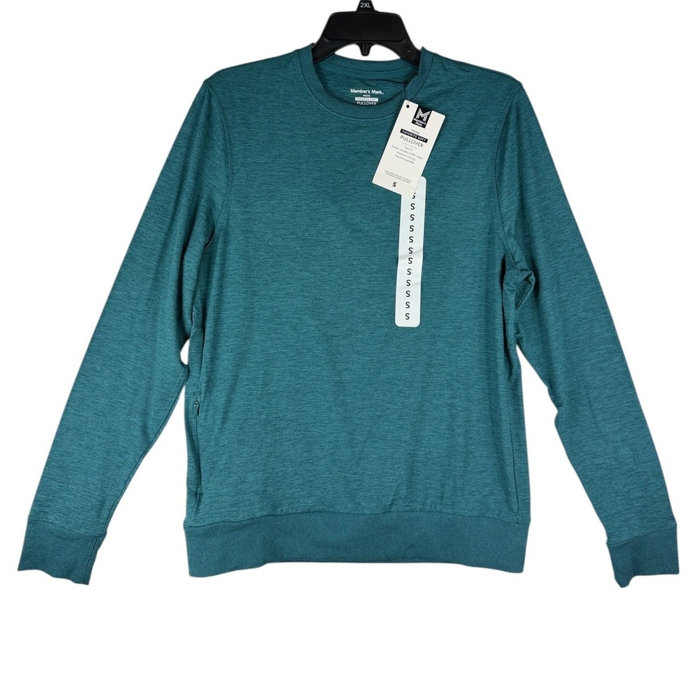 Member's Mark Mens Favorite Soft Pullover Teal Heather MM25549 Size Small NEW